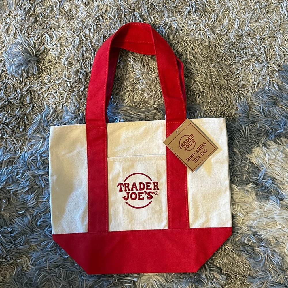 Trader Joe’s mini tote bag - red